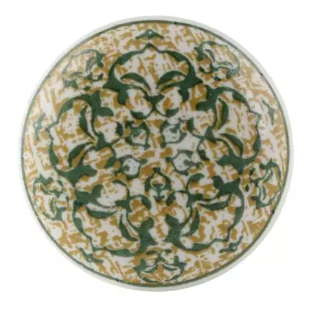 Green Floral Flat Ceramic Wine Bottle Stopper